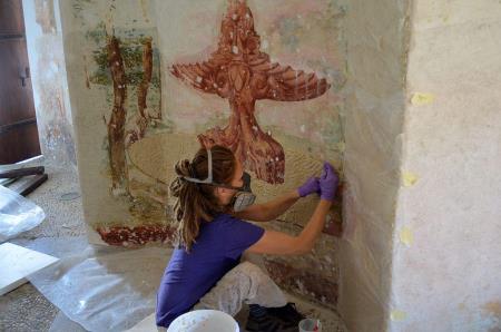 Hudičev turn, restavriranje fresk, Anja Urbanc